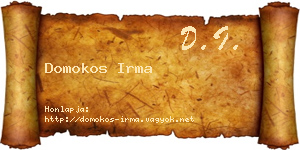 Domokos Irma névjegykártya